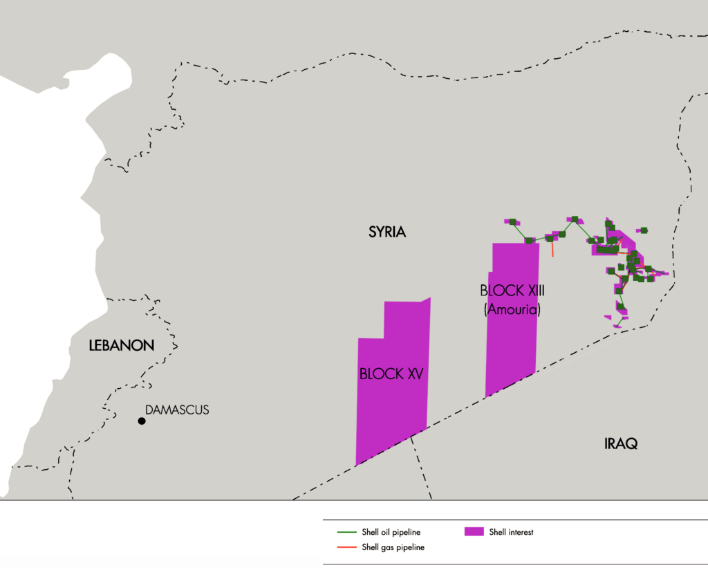 Shell’s interests in Syria. (Map: Shell)