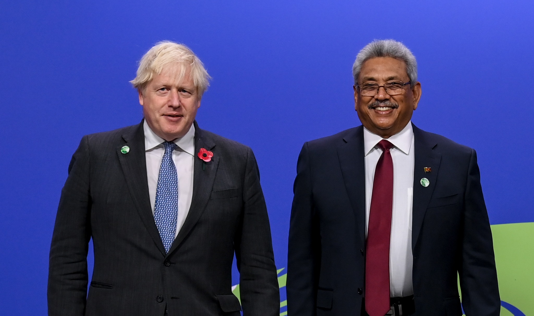 Boris Johnson greets Gotabaya Rajapaksa at the COP26 summit (Photo: UN)