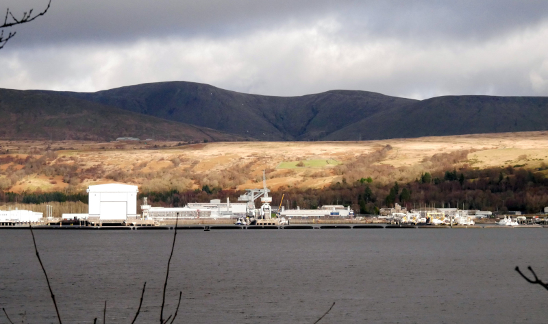 The view across Gare Loch towards Faslane naval base (Photo: Phil Miller / DCUK)