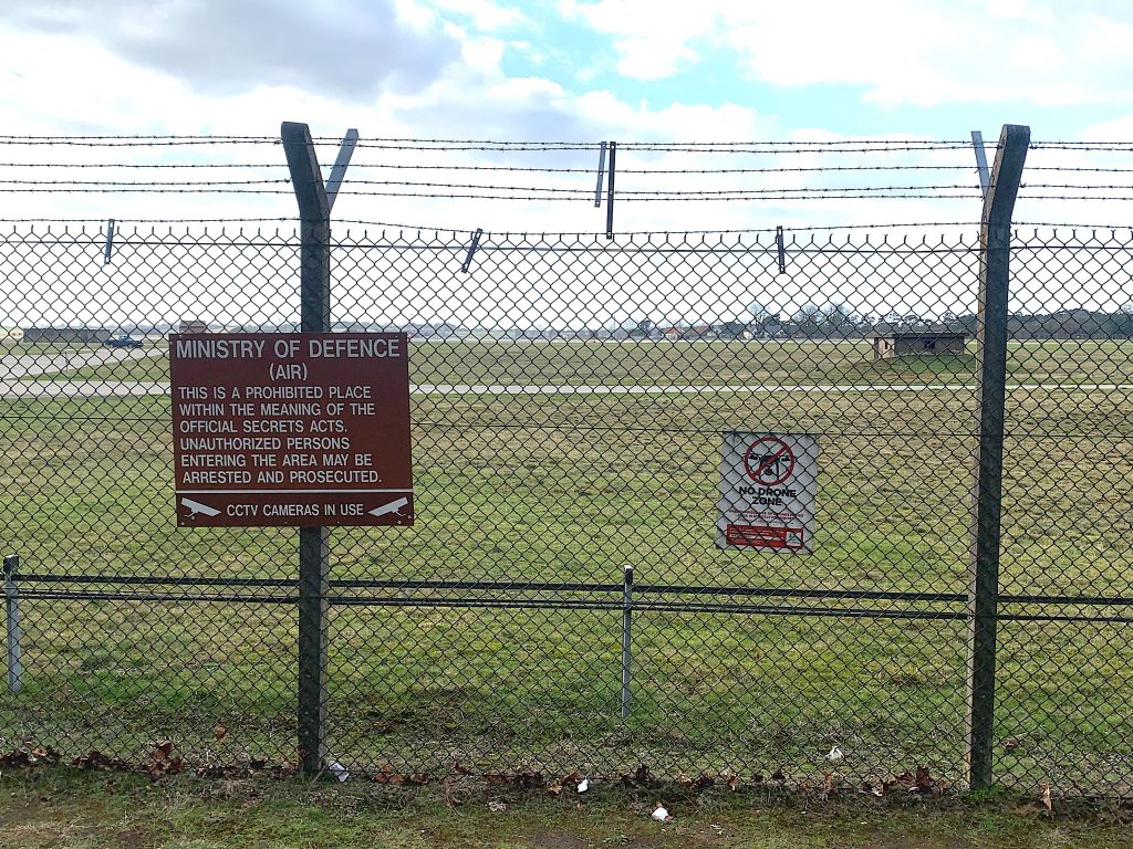The perimeter fence guarding RAF Lakenheath. (Photo: Matt Kennard/DCUK)