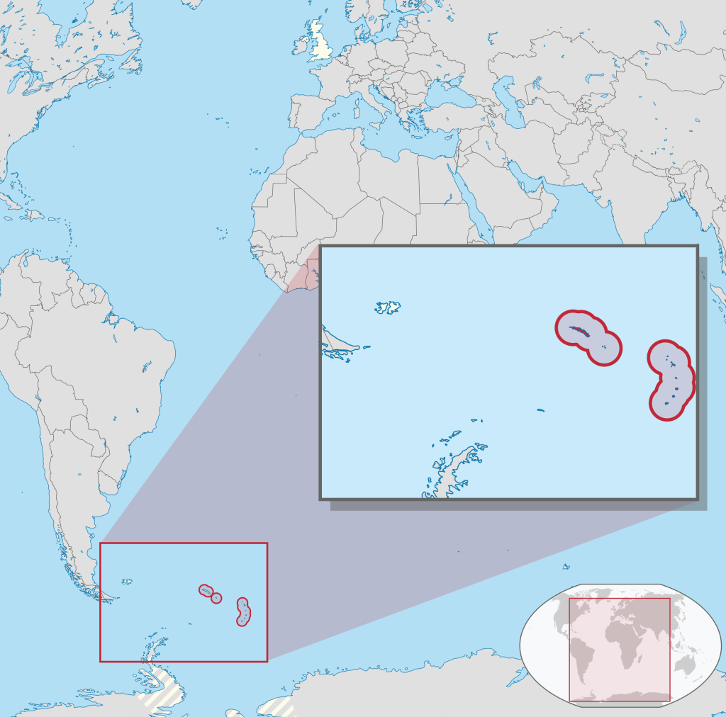 Location of South Georgia and the South Sandwich Islands, British Overseas Territories in the South Atlantic. (Map: Creative Commons)