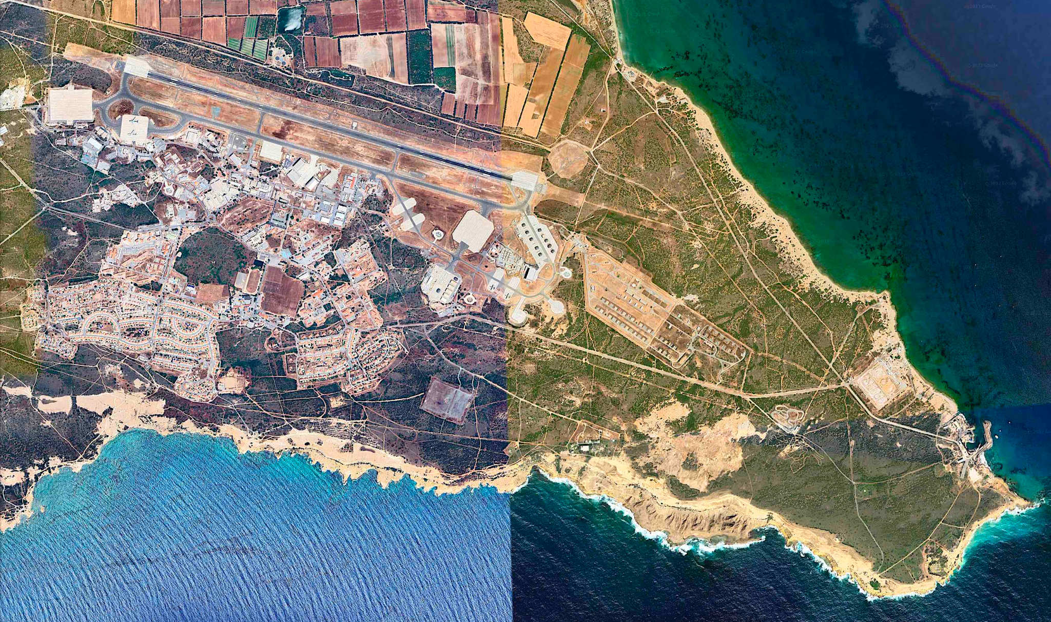 An aerial view of RAF Akrotiri, the British air base on Cyprus where US military personnel are deployed. (Photo: Google Earth)