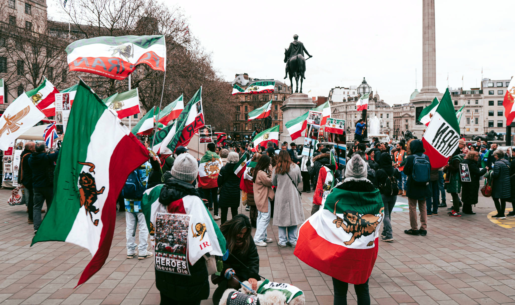 Supporters of the ousted Shah protest in London for Iranian regime change Photo Artras Kokorevas  Pexels