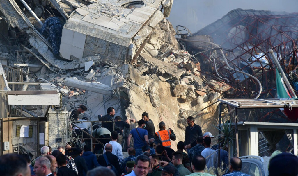 The aftermath of Israel's air strike on Iran's consulate. (Xinhua via Alamy)