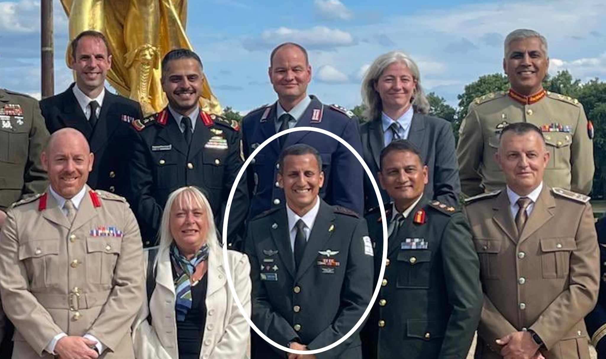 Israeli army colonel Elad Edri (circled) graduates from the Royal College of Defence Studies at a ceremony in Chelsea, July 2025. (Photo: RCDS)