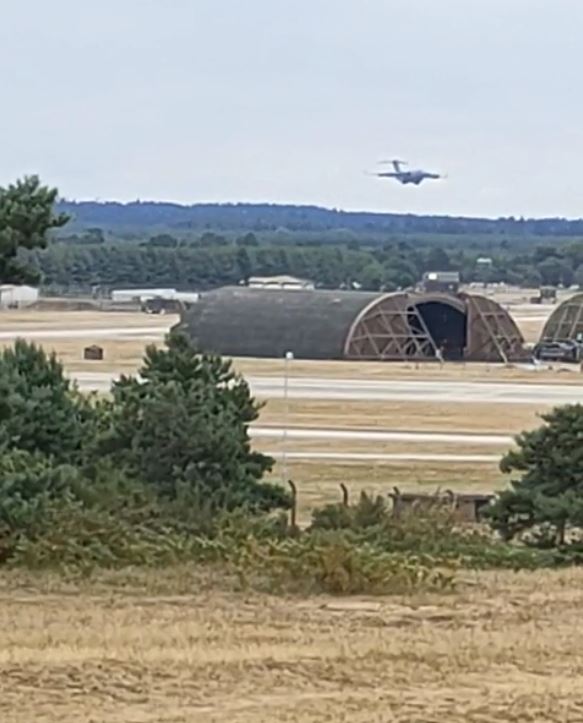 Reach 4574 landing at Lakenheath on 17 July. (Photo: Nukewatch UK)