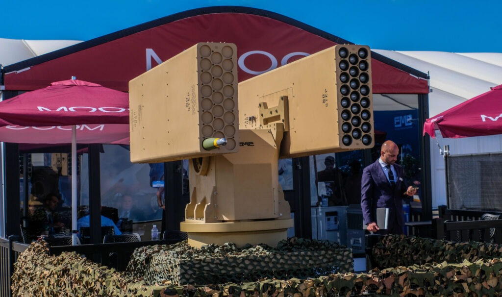 A Moog system with missile launcher on display at an airshow. (Photo: Alexander Bogatyrev / Alamy)