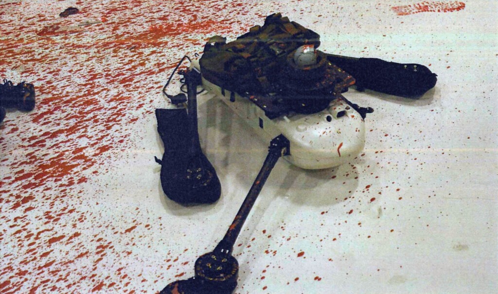 An Elbit drone damaged at the factory in Filton. (Photo: Handout)